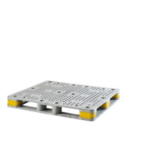 A plastic pallet on a white background.