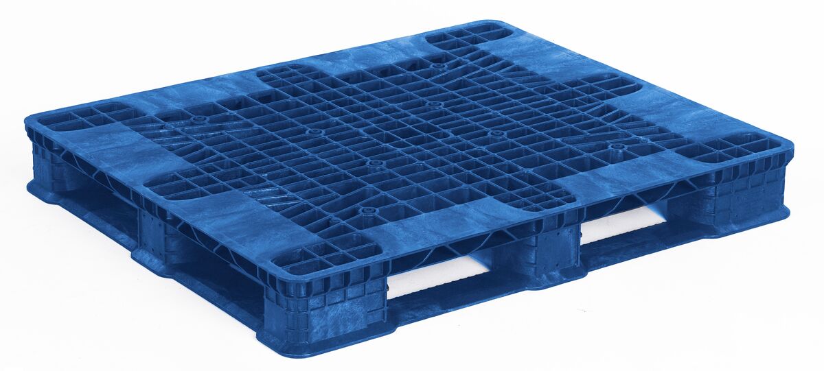 48x40 in Blue Rackable Plastic Pallet w/ Steel, PLPR-4840-ST