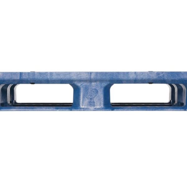 A 40 x 48 RACKO HD blue plastic pallet with two entry slots is displayed on a white background.
