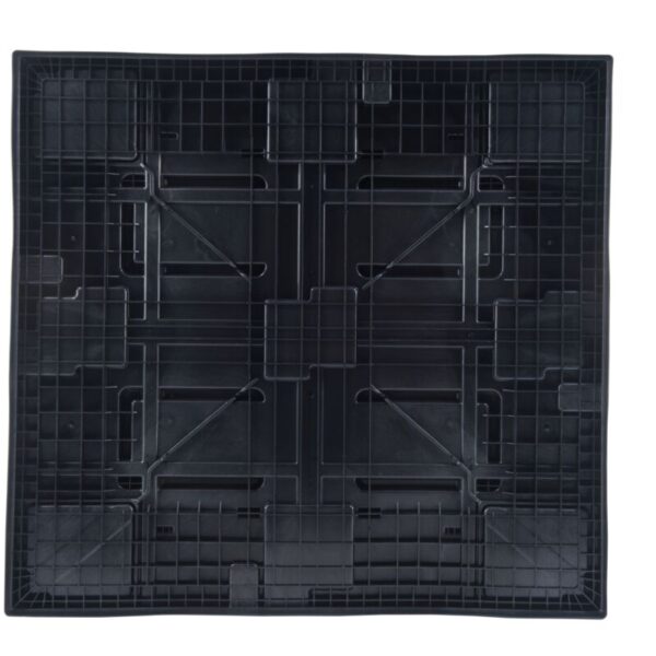 An image of a black plastic mat on a white background.