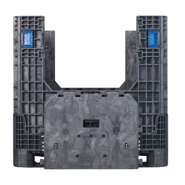 The GP4048-39 is a large, gray, rectangular industrial plastic component featuring grid-like patterns, blue latches, and an open central section.