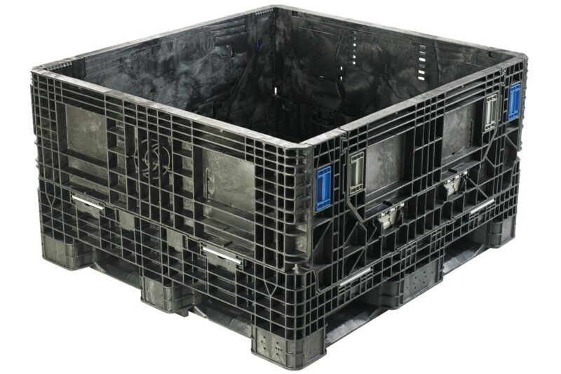 HDMP4845_27_3Q_OPEN_BLACK (3) A collapsible bulk bin on a white background.