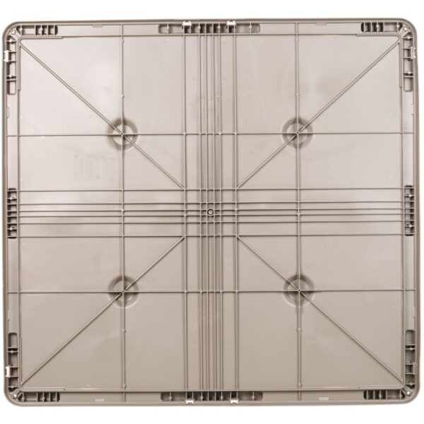 A collapsible bulk bin lid, made of beige plastic.