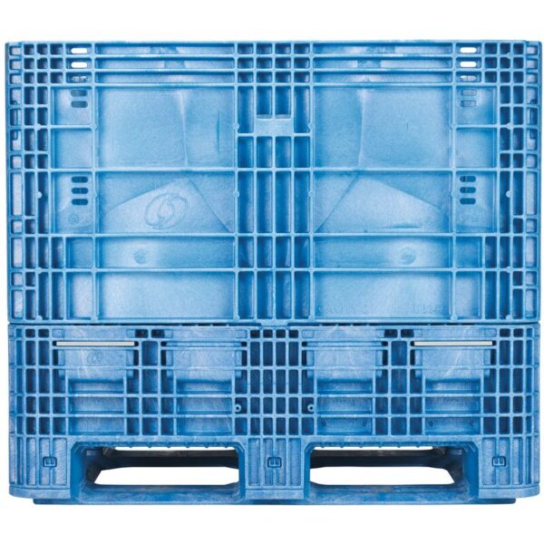 HDR4048-34 blue reusable bulk container shown from the side.