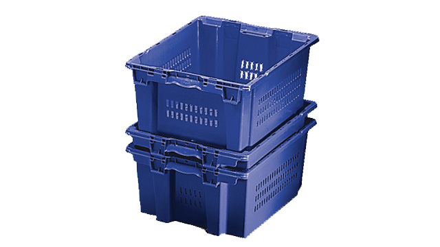 Orbis Grey Plastic FliPak® Stack-N-Nest Storage Tote With Lid - 22L x 15W  x 13D