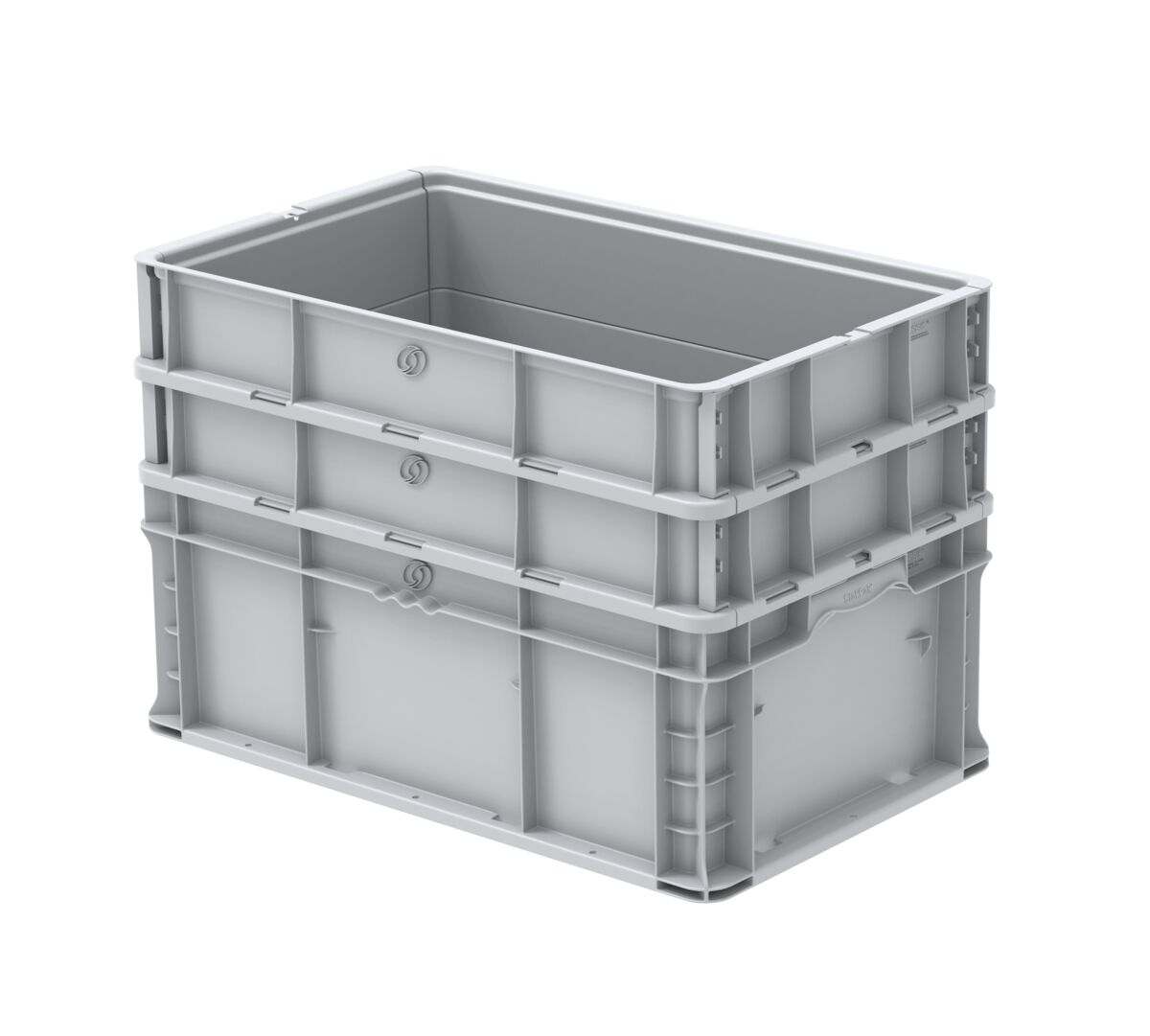 ORBIS Stakpak NXO4815-7GRAY Plastic Long Stacking Container 48 x 15 x 7-1/2  Gray