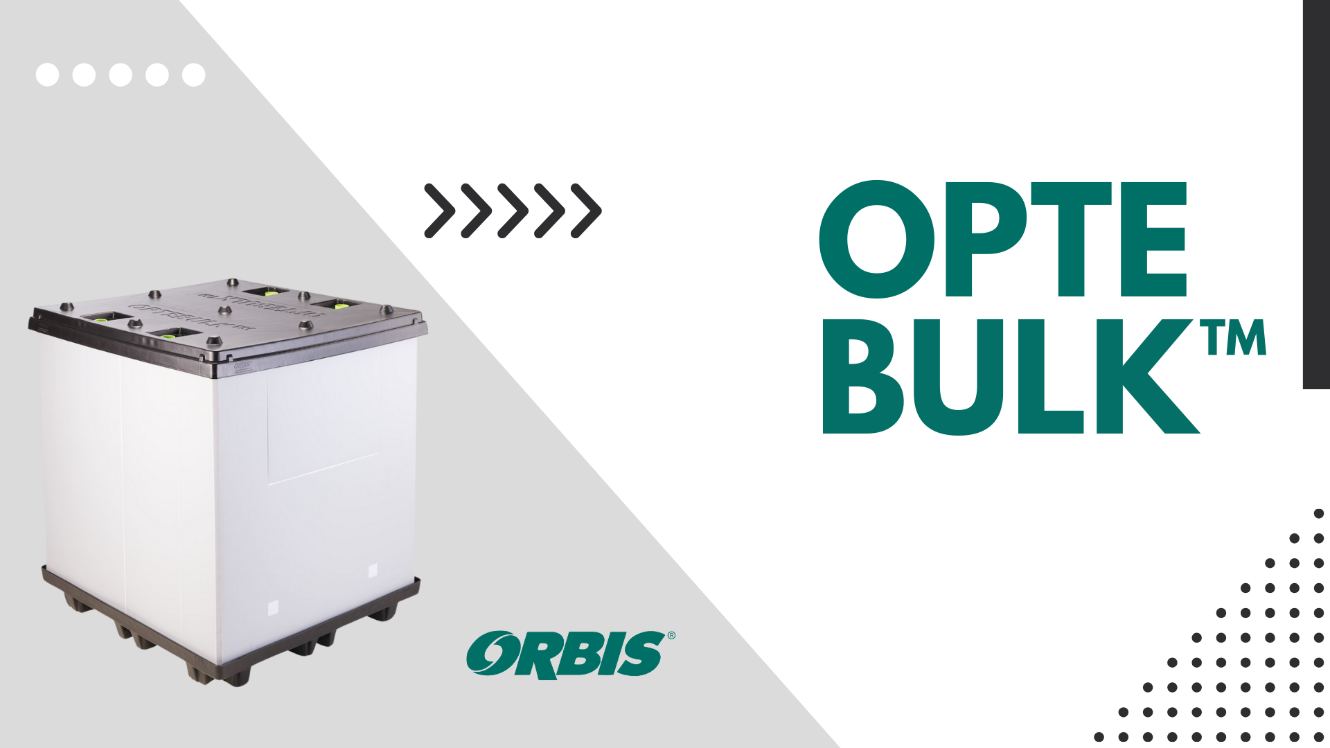 Introducing OPTEBULK - the latest innovation from ORBIS. Designed for the 48x45 Series, this bulk container is perfect for storing and transporting a variety of items.
