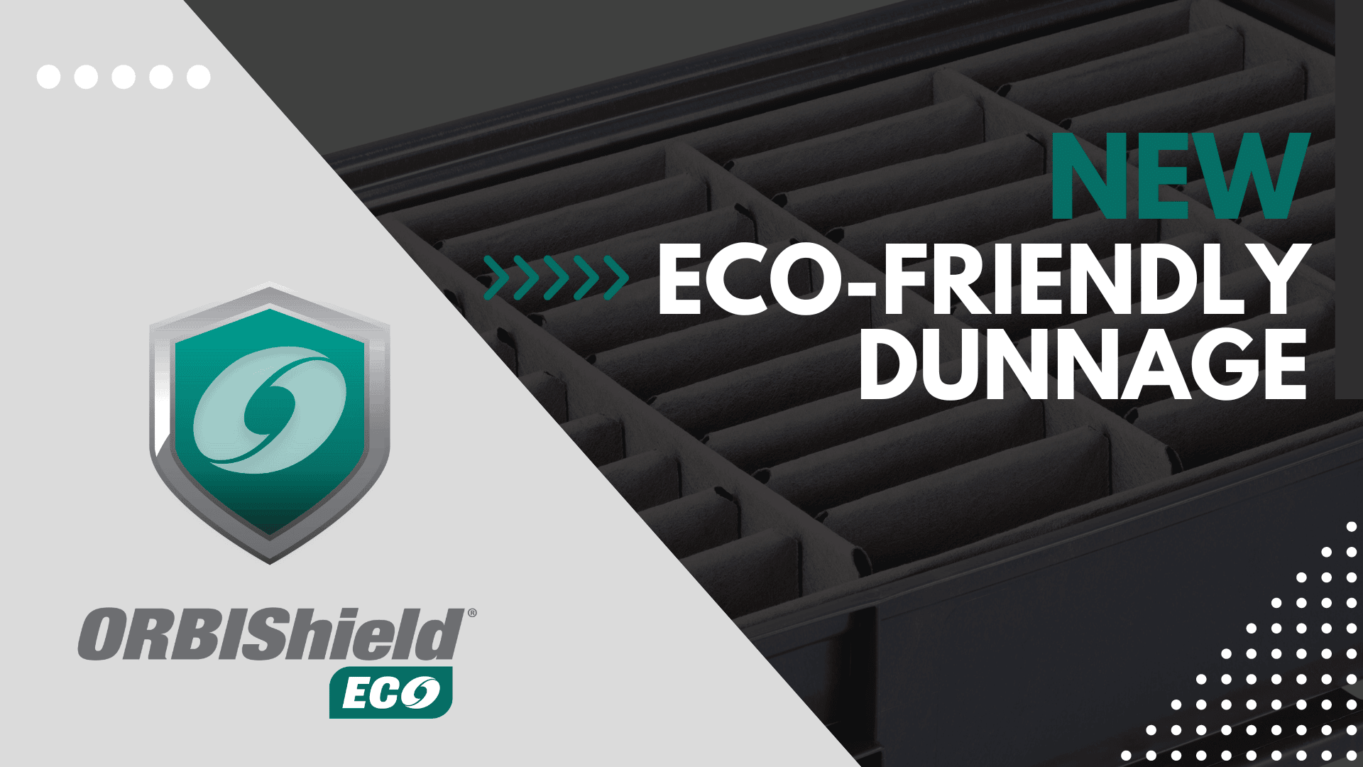 Promotional image for ORBISHIELD ECO featuring the new eco-friendly dunnage