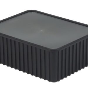 A CDC2000-XL black rectangular plastic container with a flat lid, displayed on a white background.