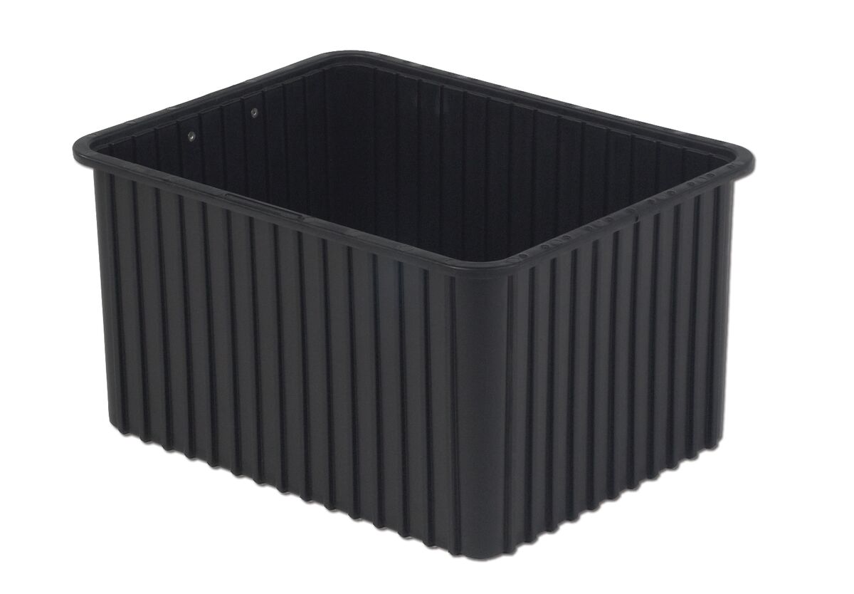There is no need to replace anything as the Product Name "DC3060-XL" is already present in the sentence. The sentence remains:

"The DC3060-XL is a black plastic rectangular bin with ribbed sides.