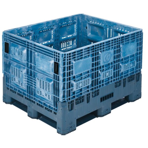 The AG4048-32 is a large blue industrial bulk container with ventilated design.